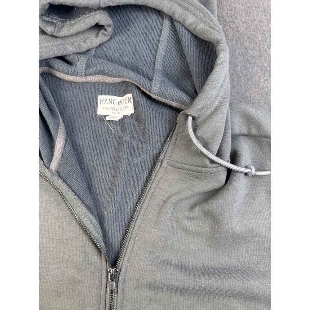 Hang Ten California Classic Full Zip‎ Up Hoodie Mens M Medium Gray Sweatshirt